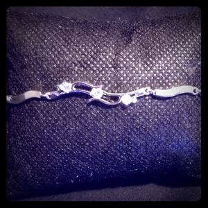 Sterling Silver Three Crystal Dainty Bracelet